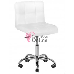 Scaun pentru salon cu spatar si pompa, culoare alba, model A 5299, art ACP 109188
